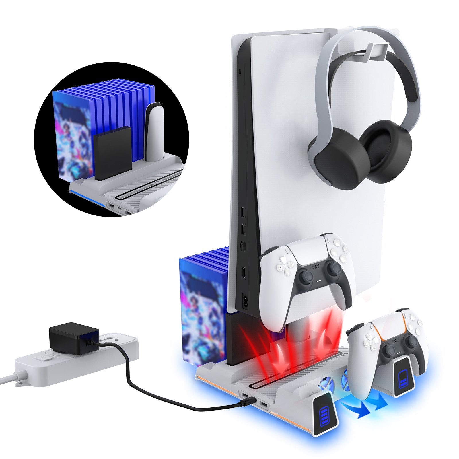 NexiGo PS5 Cooling Stand with RGB Strip Lights