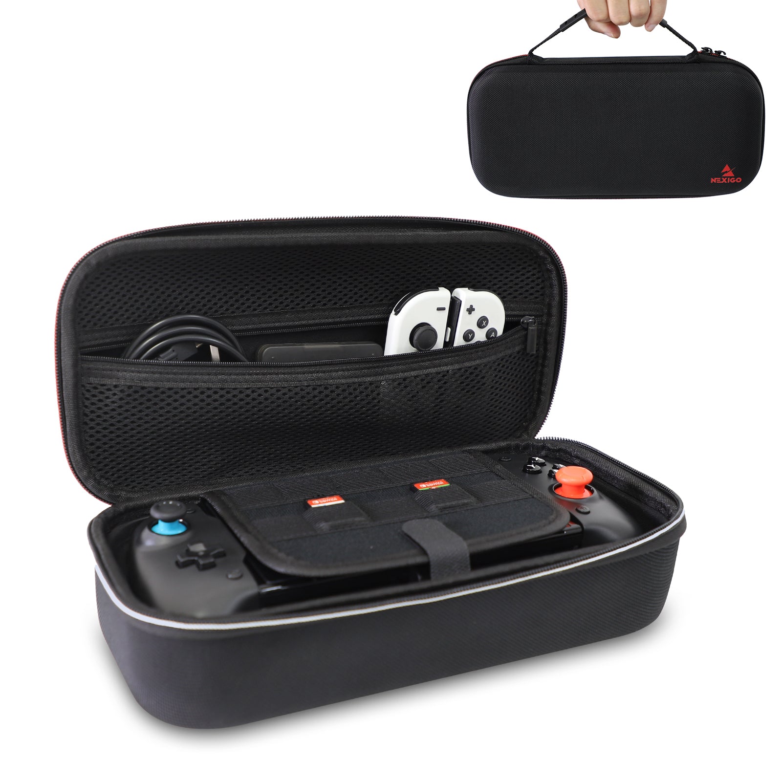 NexiGo Black Carry Case for Switch with handle.