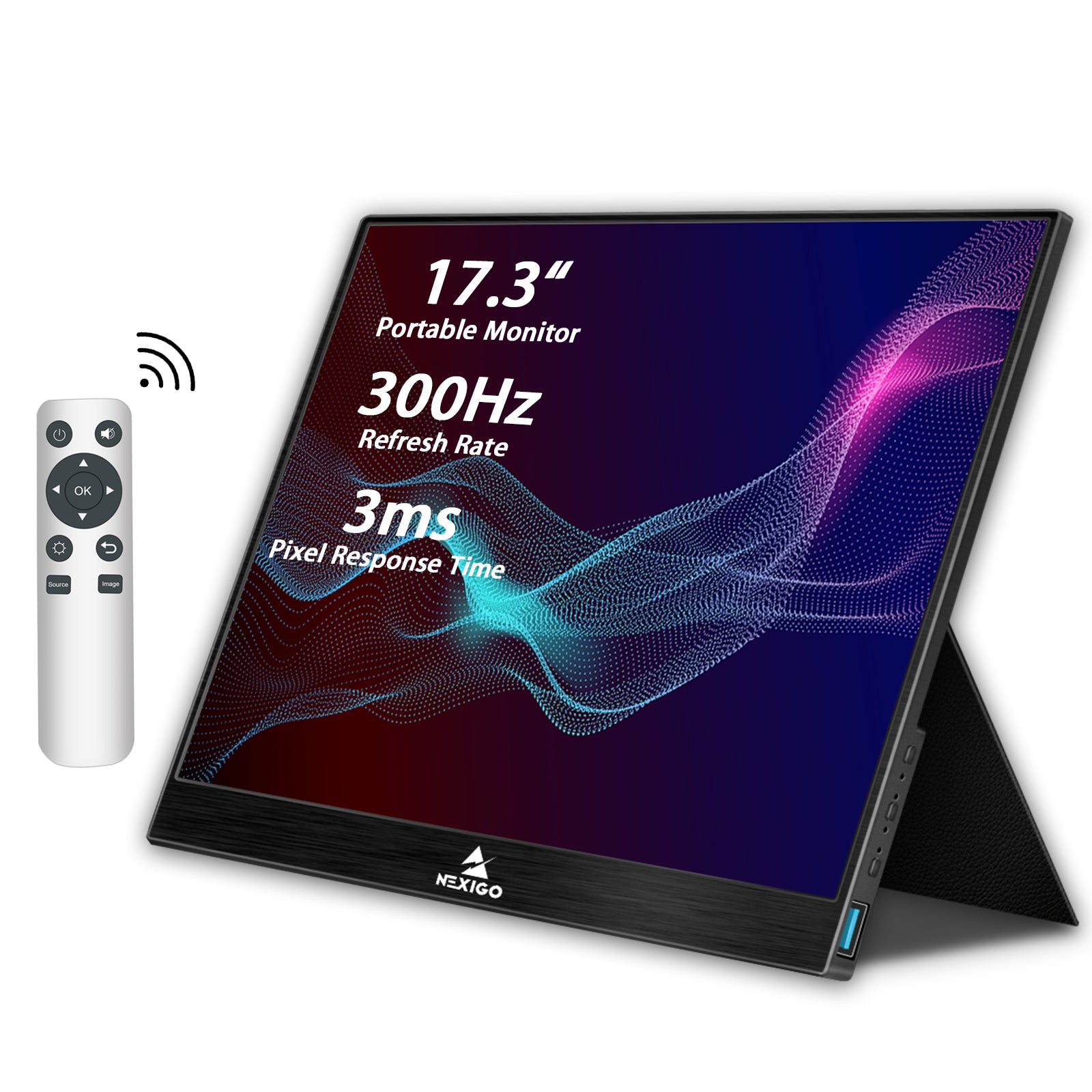 300Hz 17.3 Inch portable monitor with remote control and magnetic smart cover