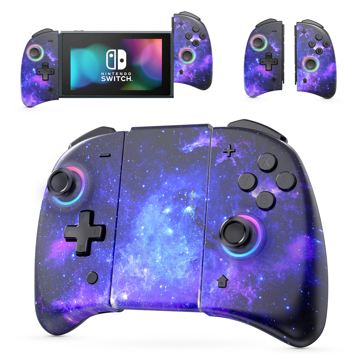 Joypad Controllers with Vibration, Turbo, Mapping and LED Light (Cosmic Nebula)