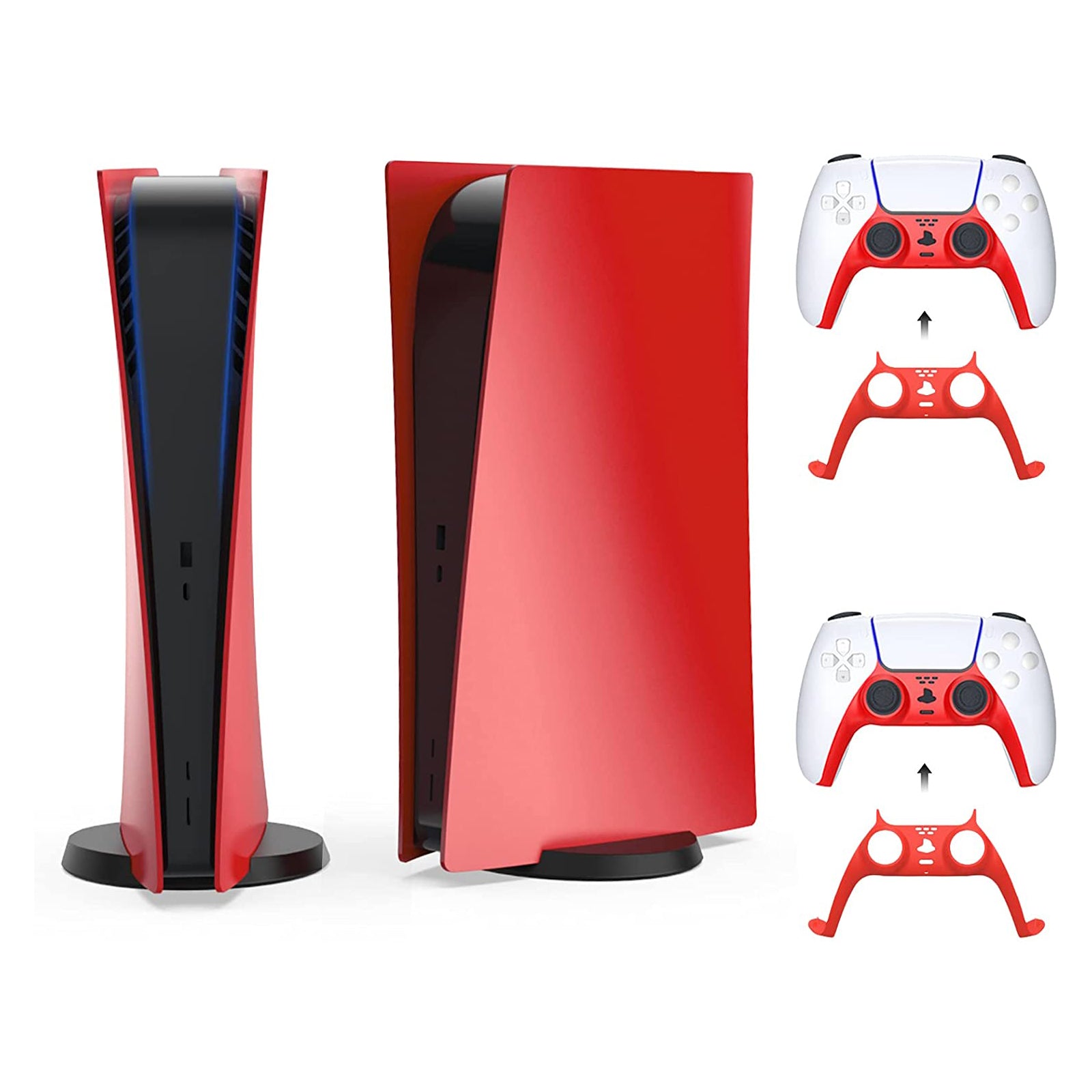 NexiGo PS5 Digital Edition Skin & Controller Skin (Red)