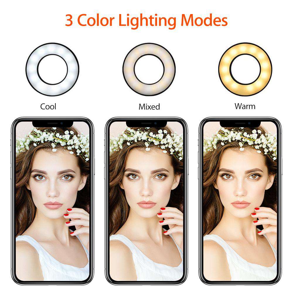 The light has three color temperature modes: Cool, Mixed, Warm