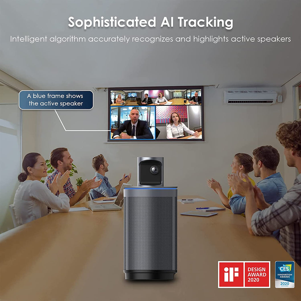 In large meeting, the dual-lens of Meeting360 can cover people on both sides of the conference table