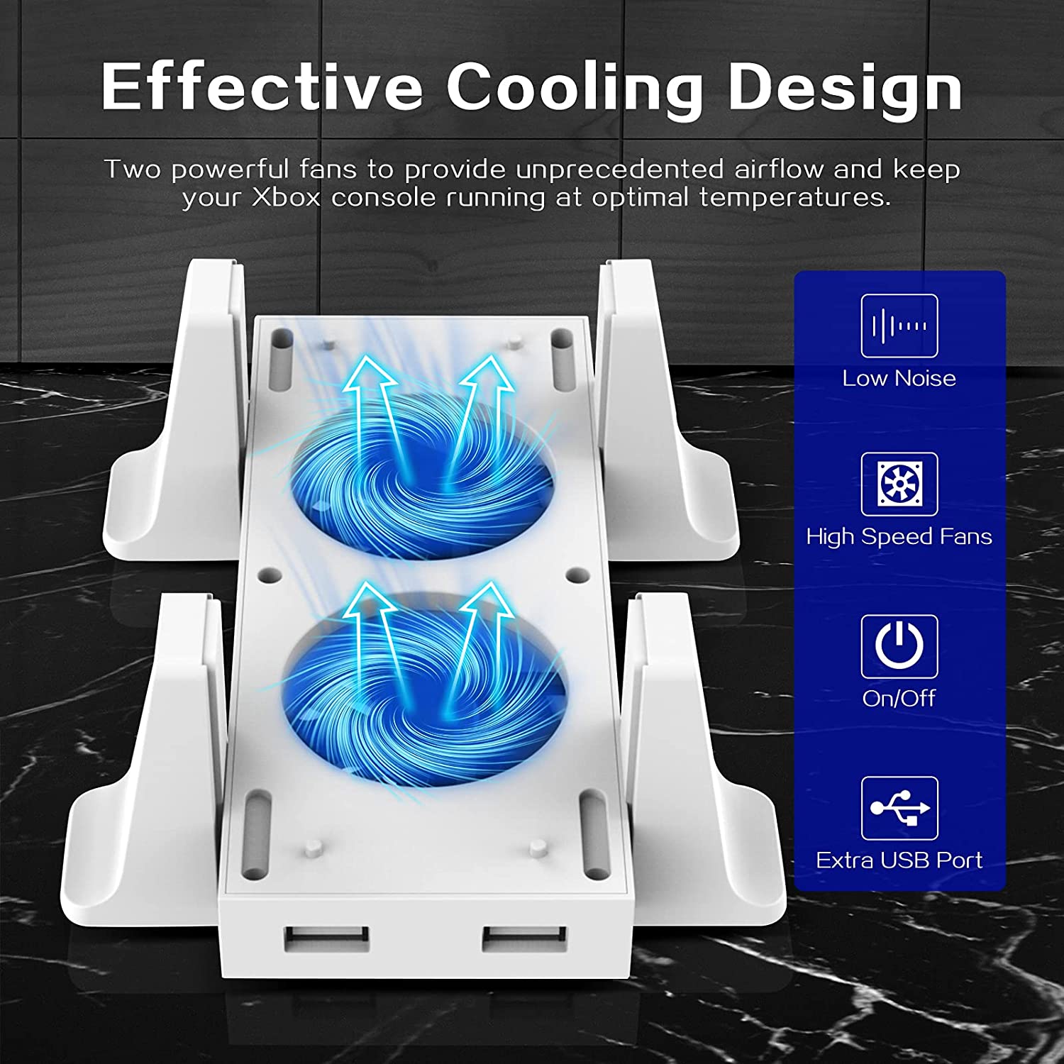 Efficient cooling design, with extra USB ports and low noise.