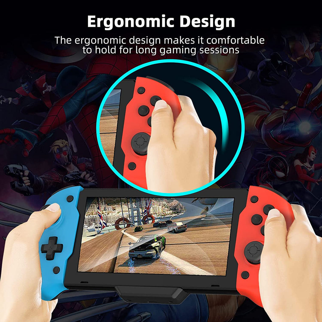 The handheld mode controller's ergonomic design fits the hand comfortably for long-lasting grip.