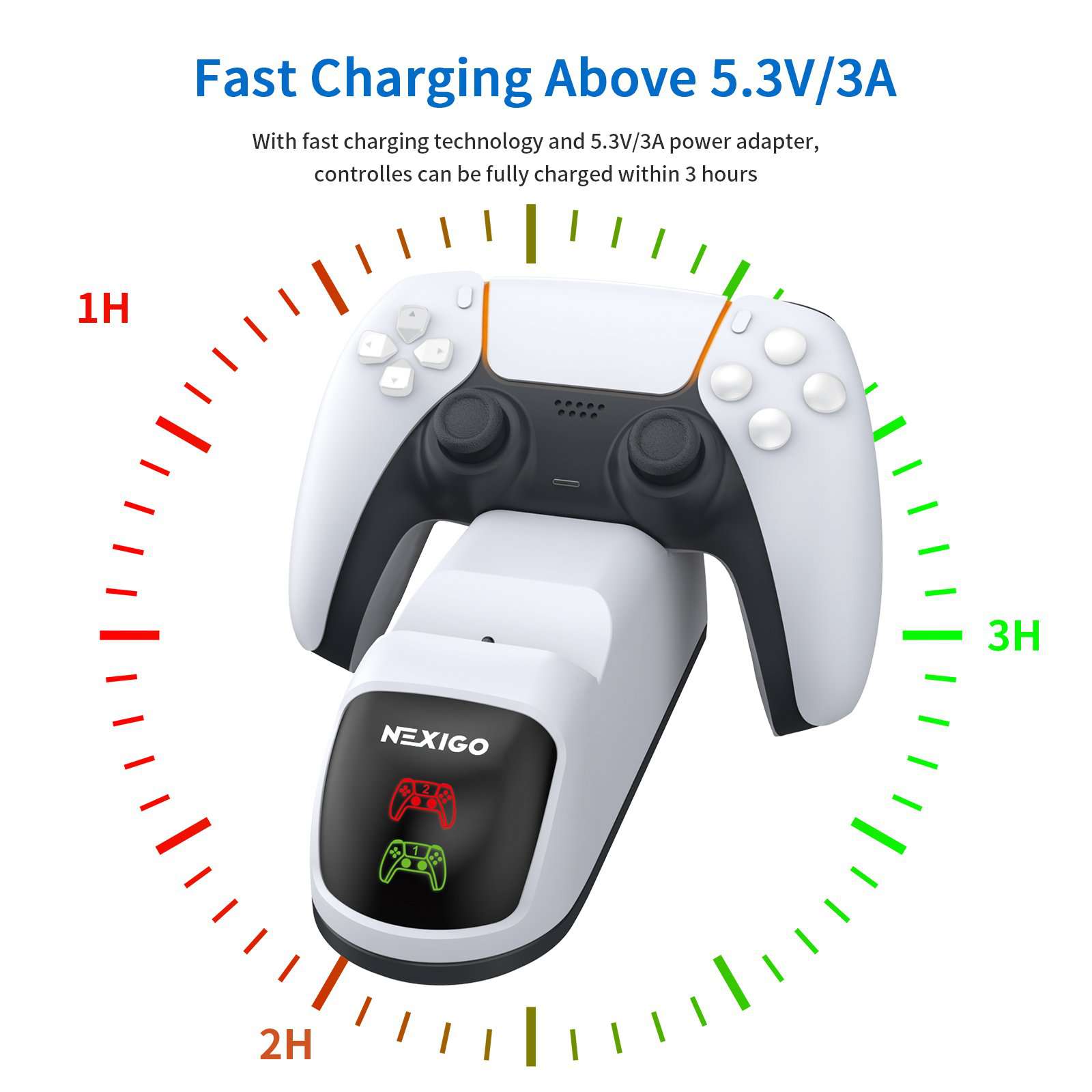 Fast charge PS5 controllers in 3 hours with this station (5.3V/3A)