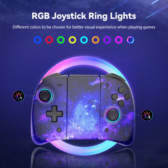 2 joystick areas on the controller can be set with 9 RGB lighting effects.