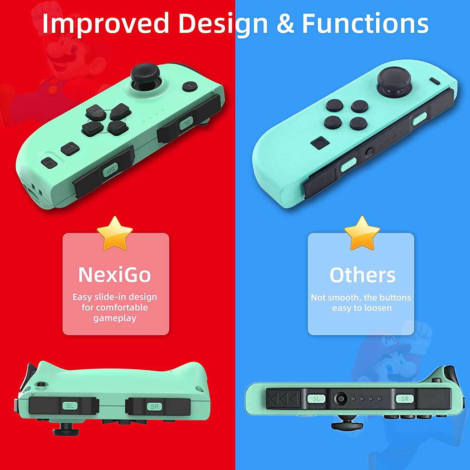 Flygtig Fremhævet Våbenstilstand NexiGo Nintendo Switch Joycon Controller