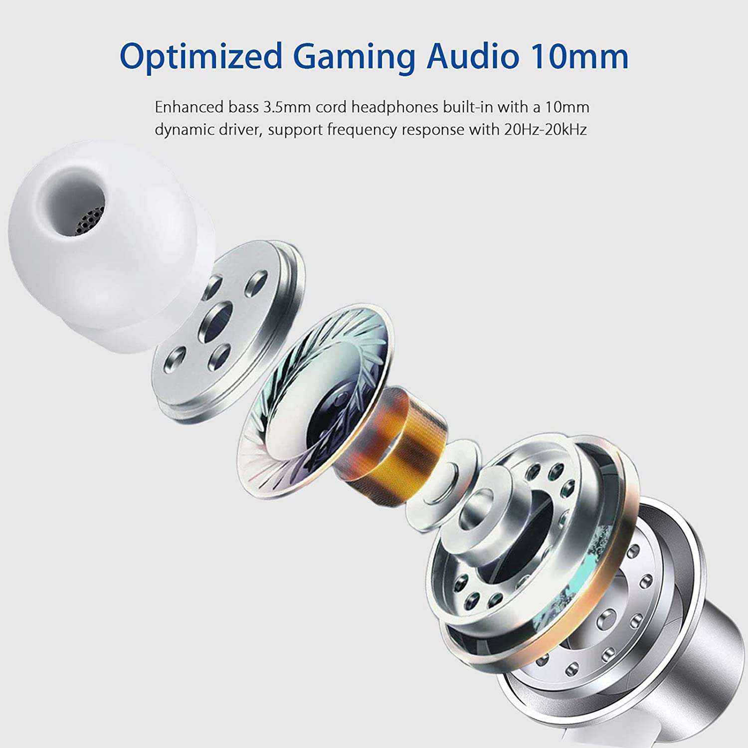 Built-in 10mm dynamic microphone for optimal gaming communication