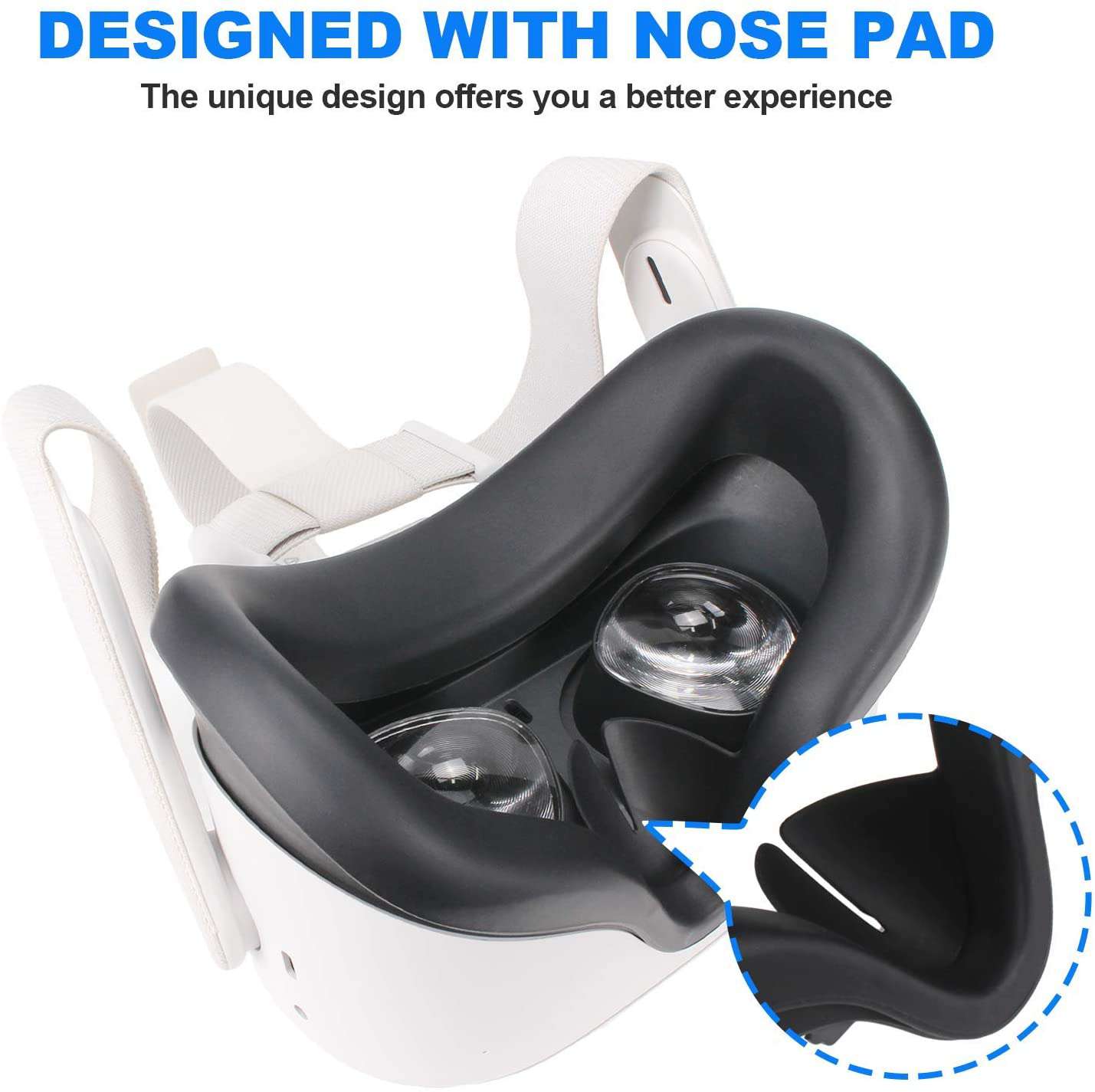 Mask with nose pad design prevents slipping and discomfort during use.