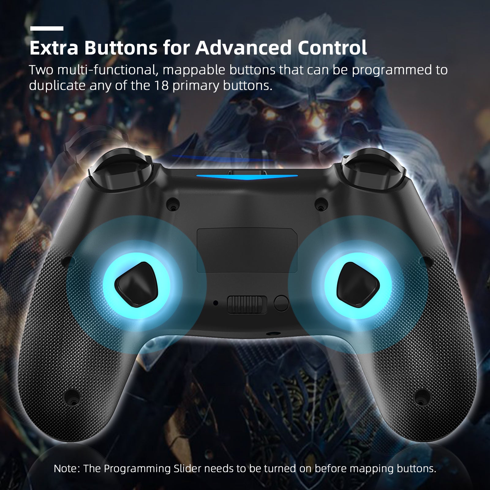 Controller has 2 Rear Buttons for customization.