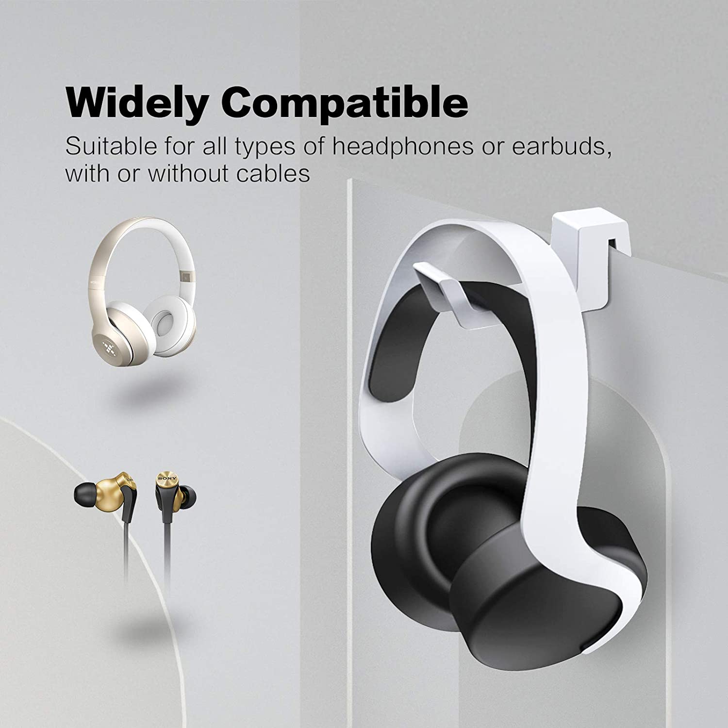 Compatible with all types of headphones, whether wired or wireless.
