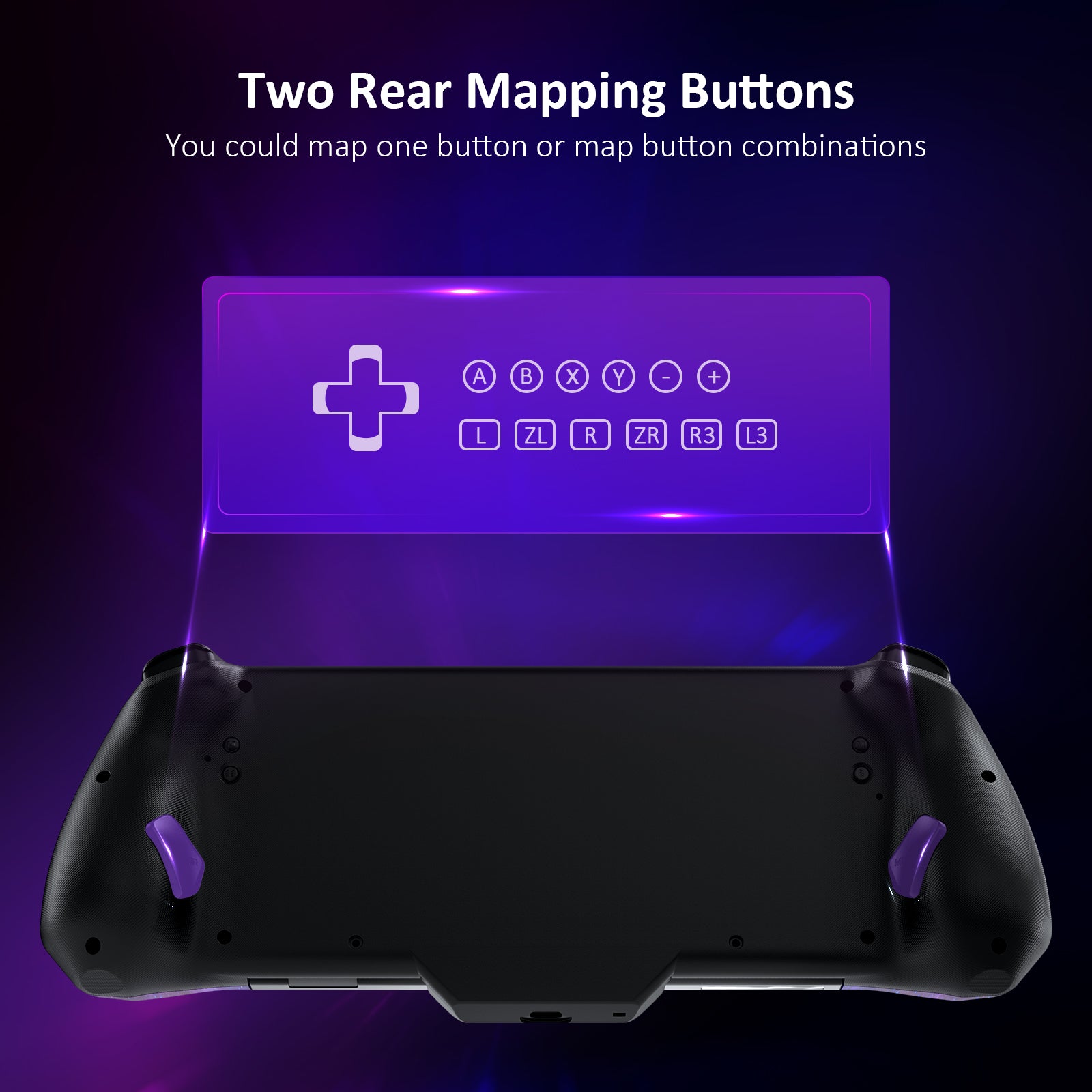 Gripcon controller features 2 Rear Mapping Buttons for customizable settings.