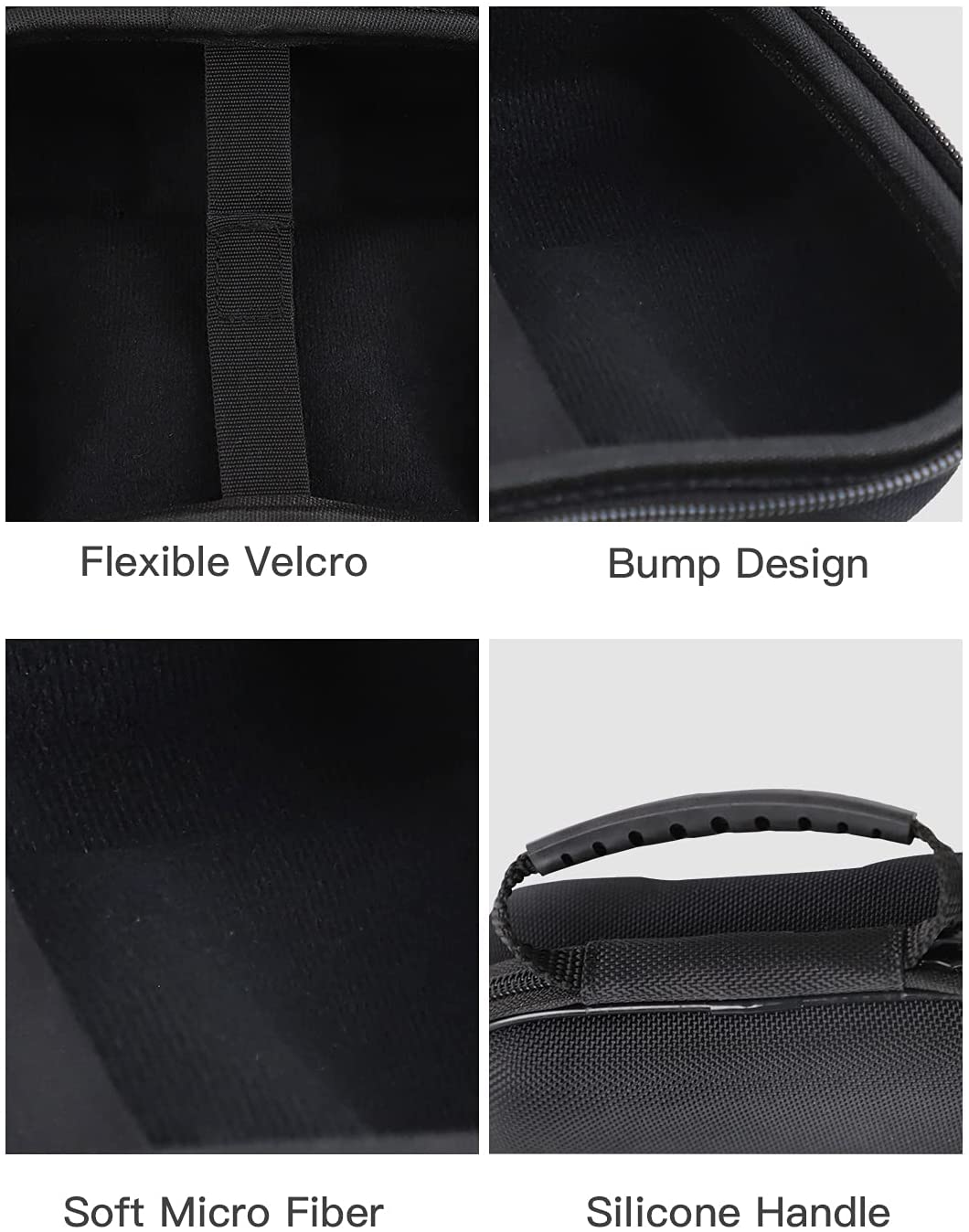 PS5 Controller Carrying Case: Velcro Bump Design, Micro Fiber, Silicone Handle.