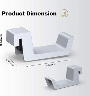 The dimensions of the headphone hook are: 3.54 inches in height, 1.30 inches in width, and 1.62 inches in length.