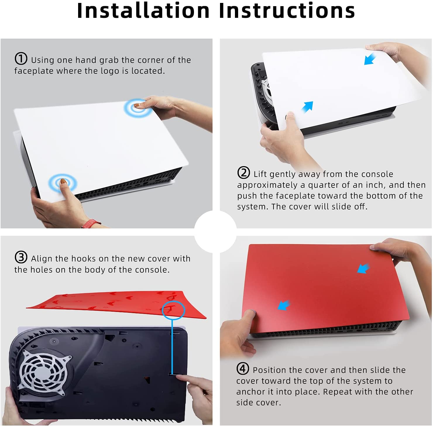 Step-by-step guide to remove the original console panel and replace it with this one.