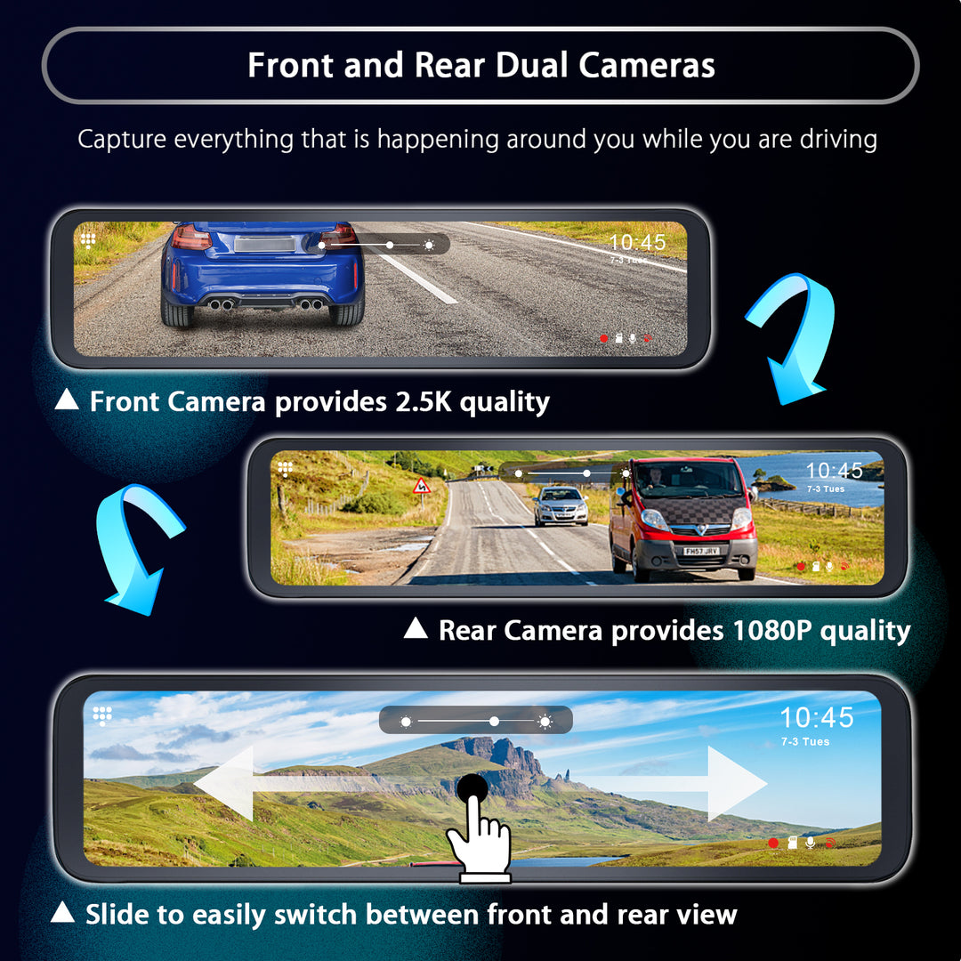 FREEWAY D2 シネマデコーダー NexiGo D80 2.5K Mirror Dash Cam | NexiGo