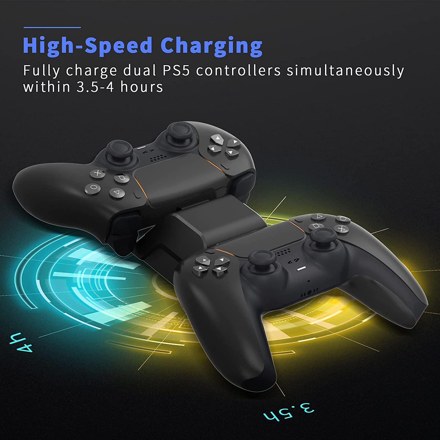 This charger has a fast charging function, fully charging two controllers in 4 hours simultaneously.