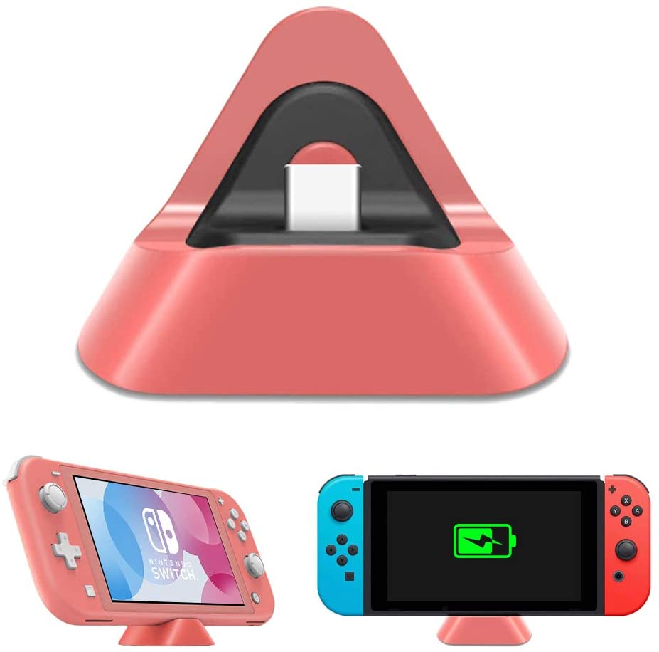 NexiGo Charger Dock for Switch/Nintendo_Switch Lite with Type C Port (Pink)
