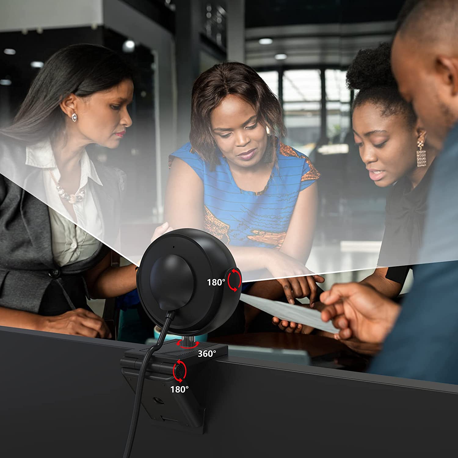 The webcam can rotate 360¡ã horizontally, 180¡ã vertically, and has a 180¡ã adjustable webcam clip.