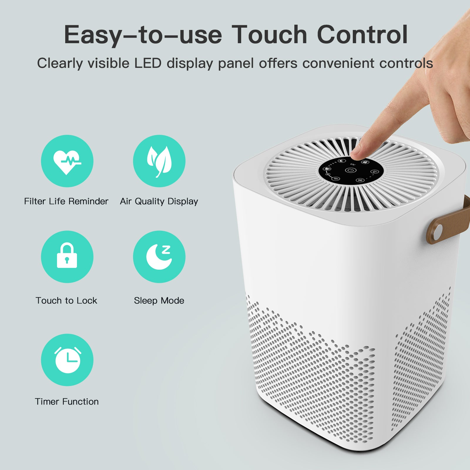 NexiGo Mini Air Purifier has touch control on top
