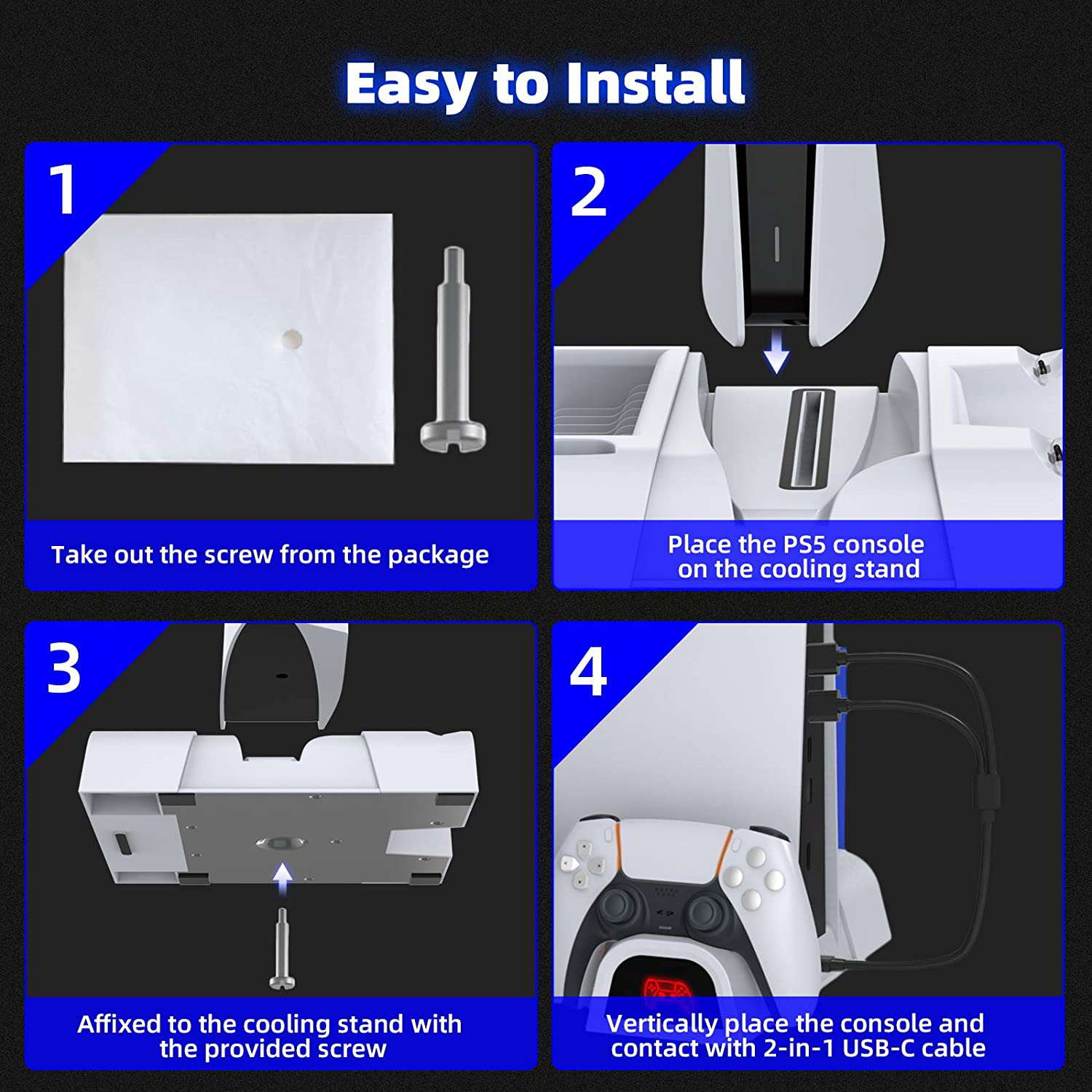 Attach screw to dock bottom after aligning PS5 and 05100.