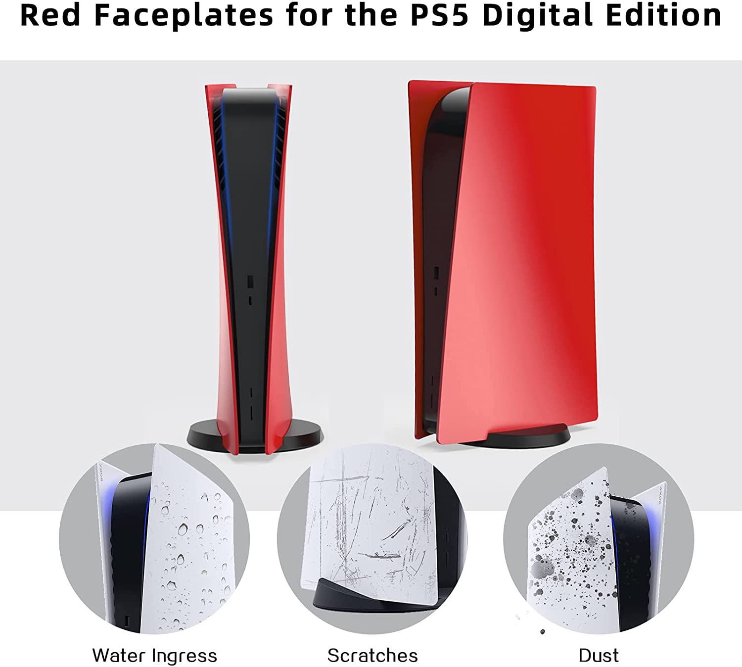 Stylish panel for PS5 digital edition console protects from water ingress、scratches、dust.