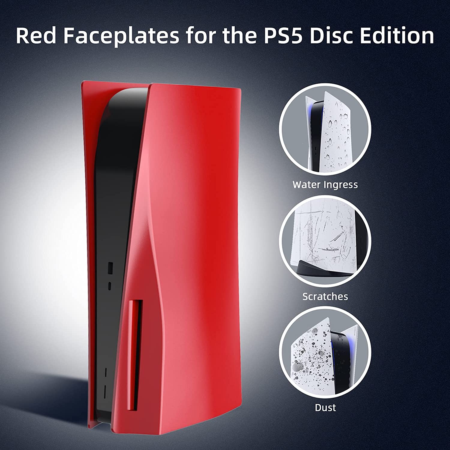 Stylish panel for PS5 disc edition console protects from water ingress、scratches、dust.