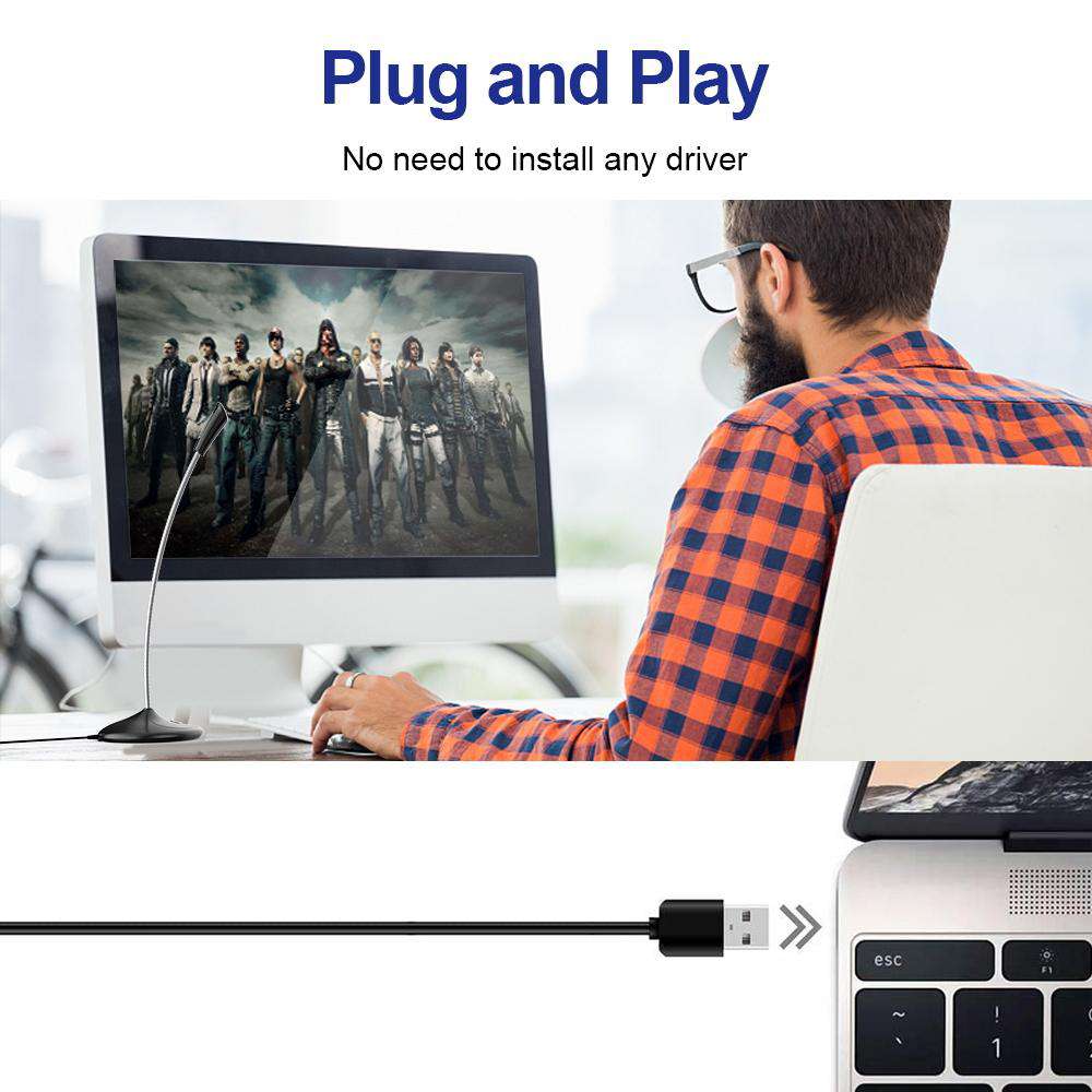 The product is connected to the computer via a USB cable without any additional drivers.