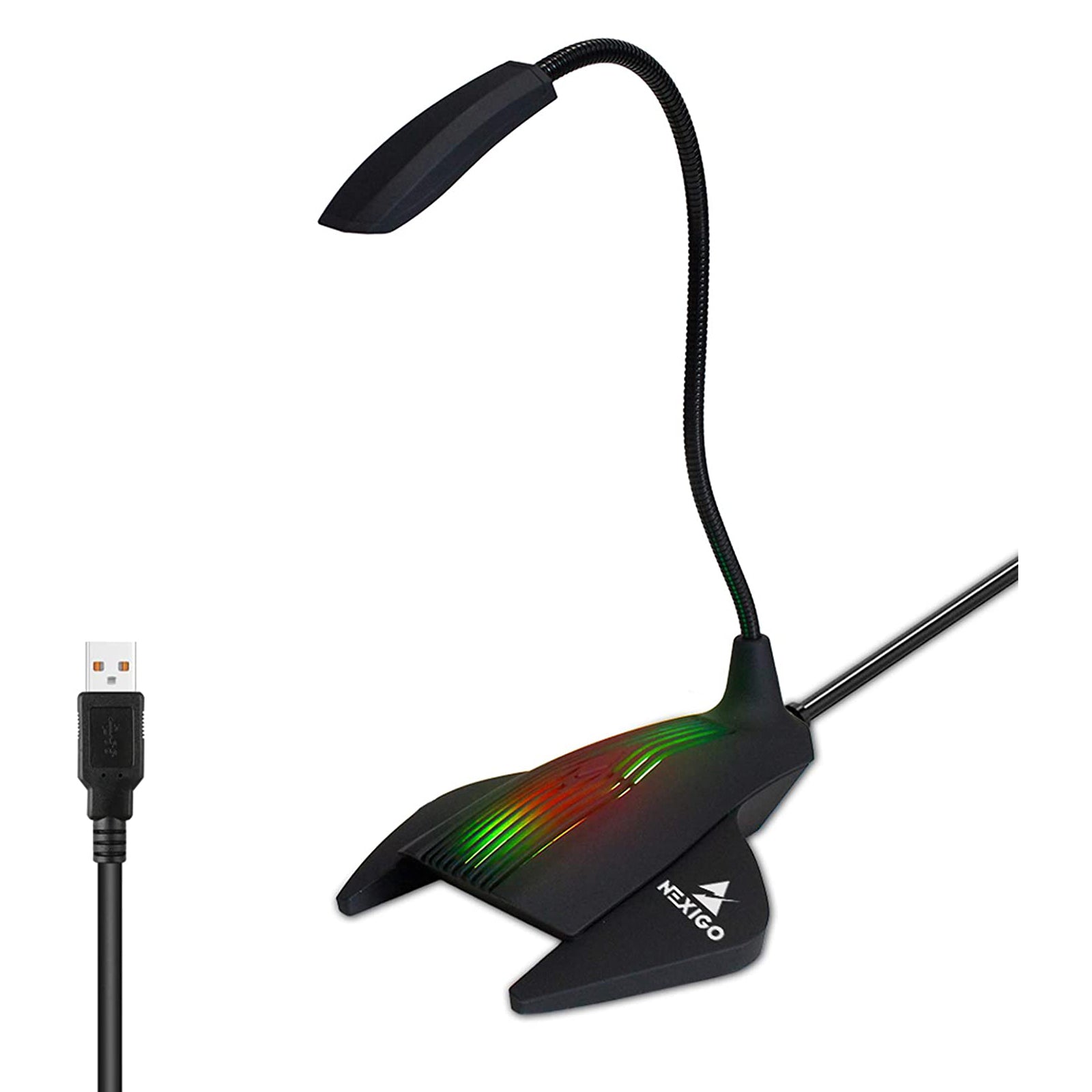 USB Computer Microphone with RGB LED Indicator