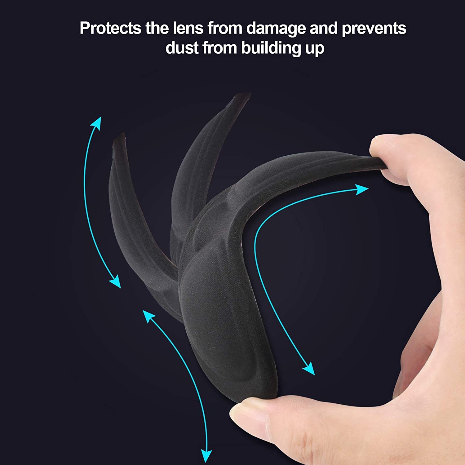Flexible lens protector bends for effective VR glasses protection