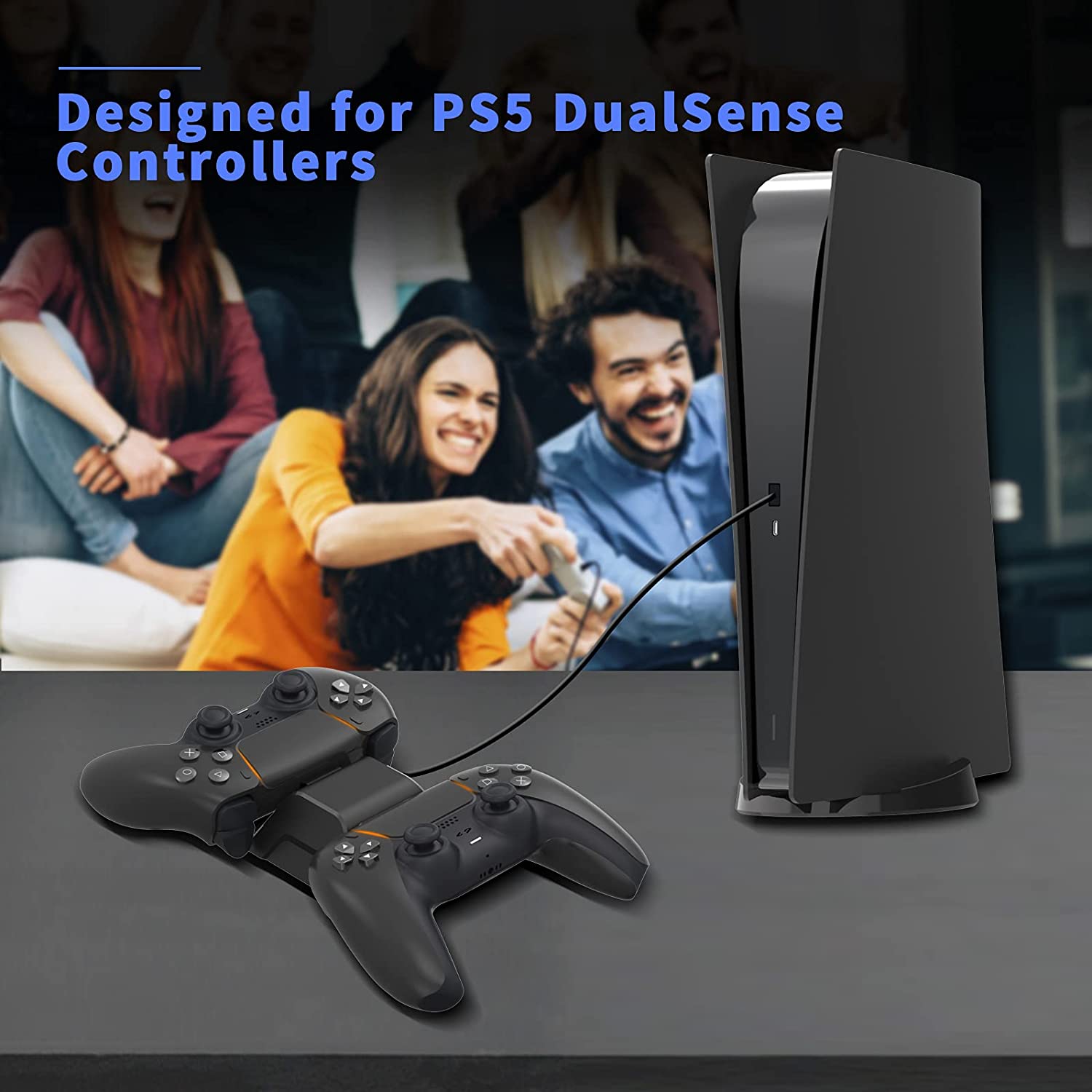 This charger is designed for PS5 controllers.