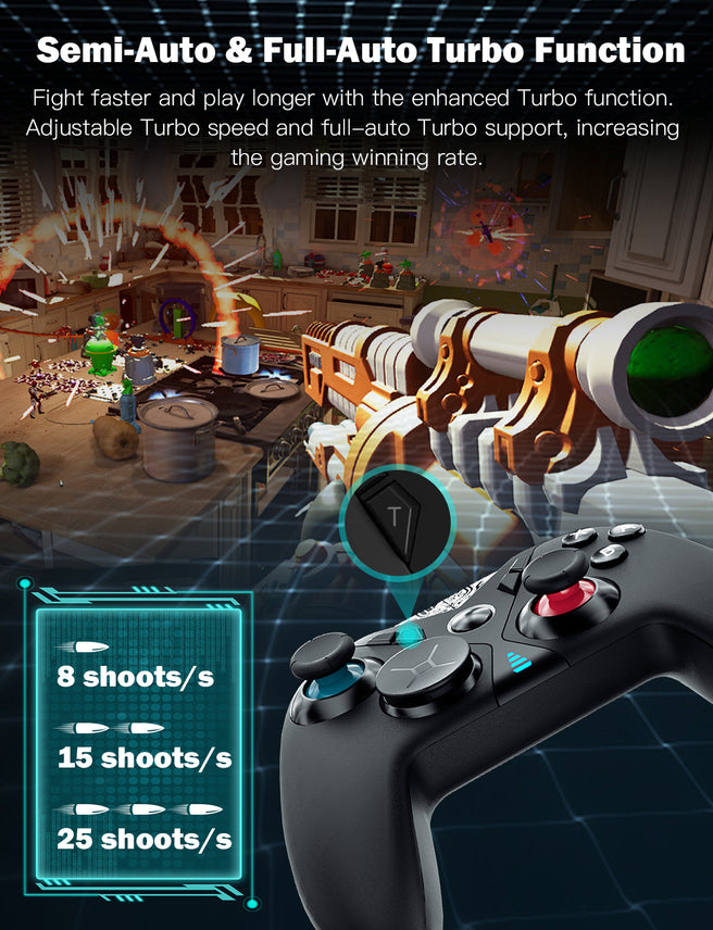 Adjustable Turbo speed and full-auto Turbo support for better gaming performance.