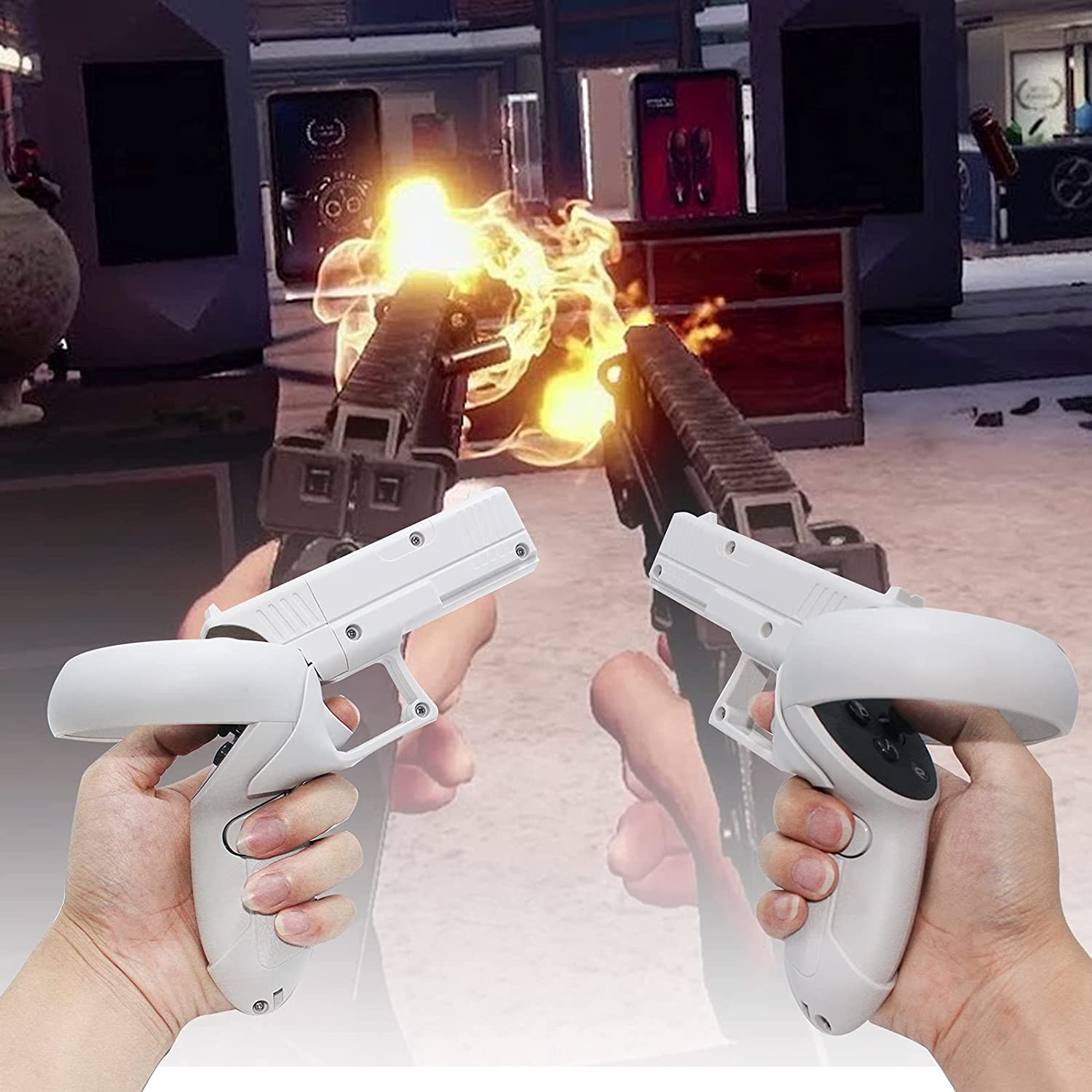 Showcasing gaming scenes with this Grip Cover in use.