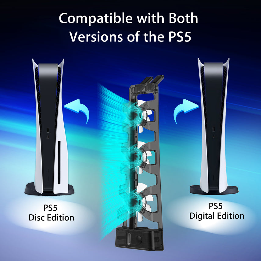 This image shows the cooling fan installed on the PS5 disc version and PS5 digital version console.