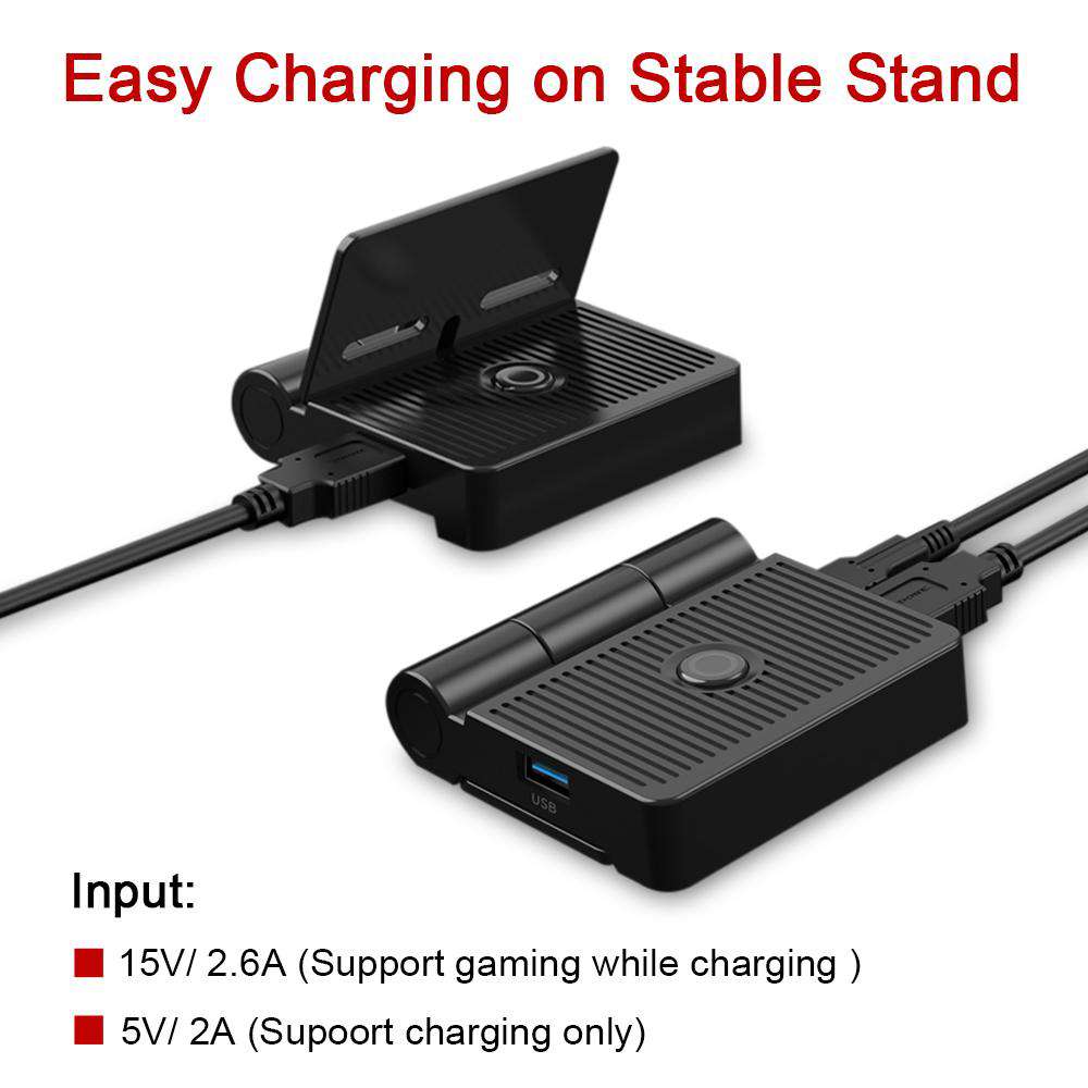 The product is designed with stable stand and features three input ports: USB, HDMI, and AC adapter.