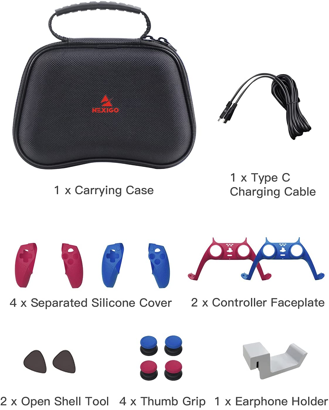 Showcasing accessories included in the PS5 Accessory Kit.