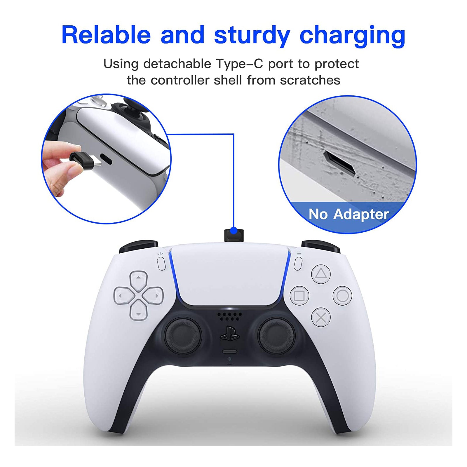 Protect your controller shell from scratches with a detachable Type-C port.
