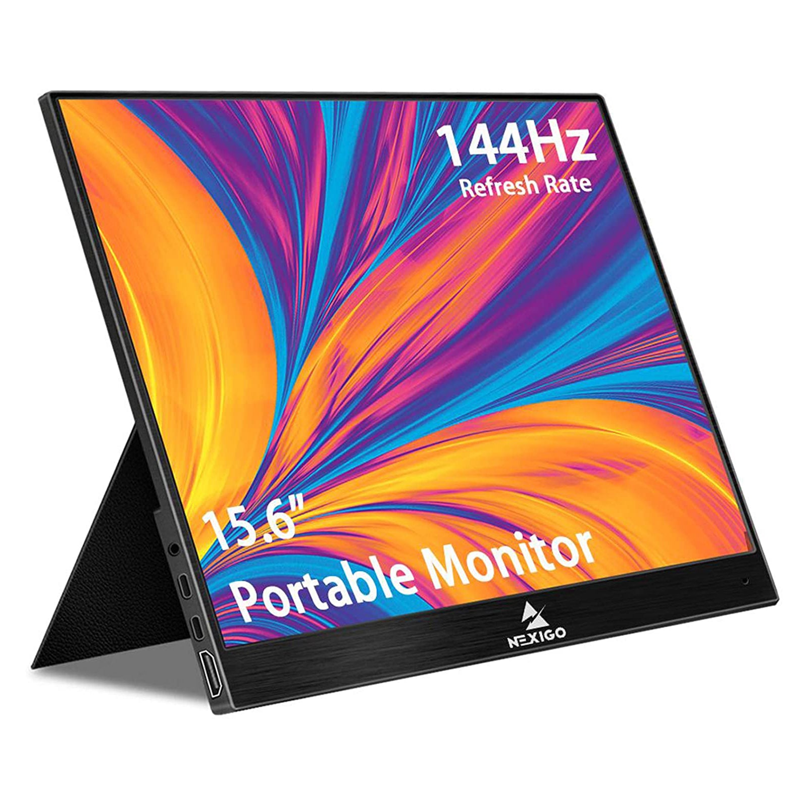 NexiGo portable monitor is 15.6 inch 144Hz refresh rate with kickstand