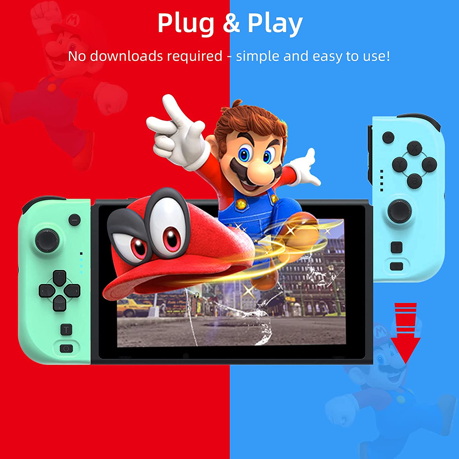 Joycons can be used on Switch without downloading software.