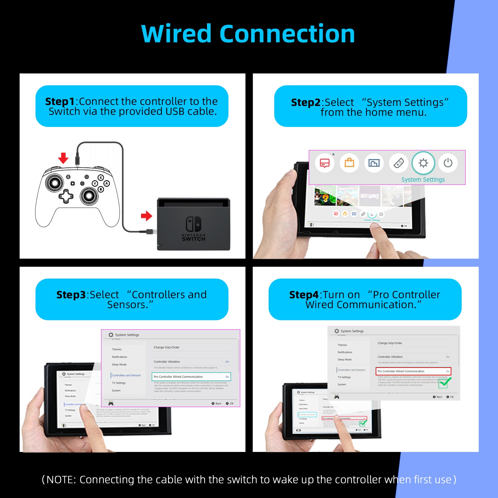 Provides guidelines for connecting via wired connection.