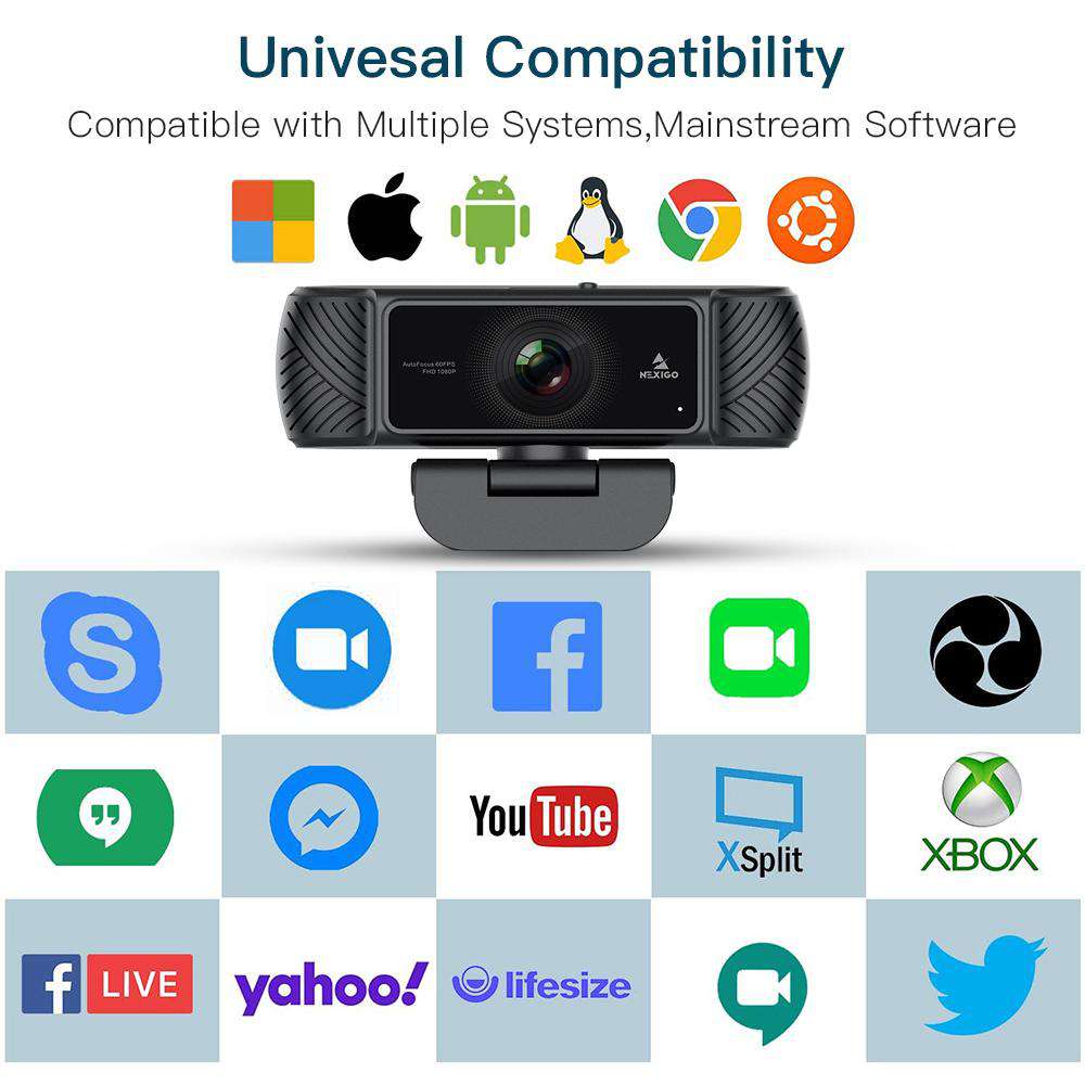 Webcam supports Skype, Zoom, and Facetime video calls on Apple, Android, Google, and Windows systems