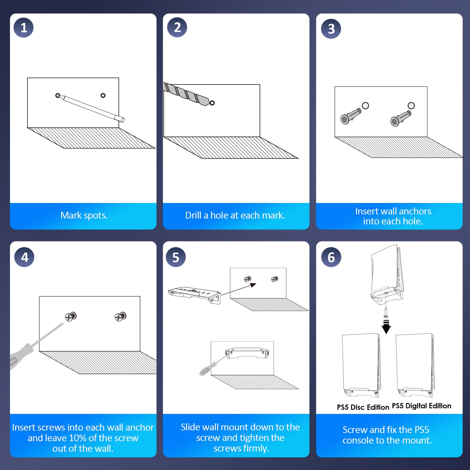 Steel Wall Stand installation tutorial, using screw and wall anchor
