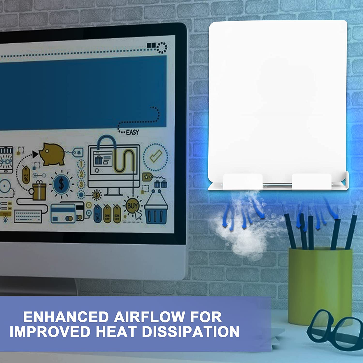 Unique design provides vents for the PS5's cooling system to dissipate heat efficiently.