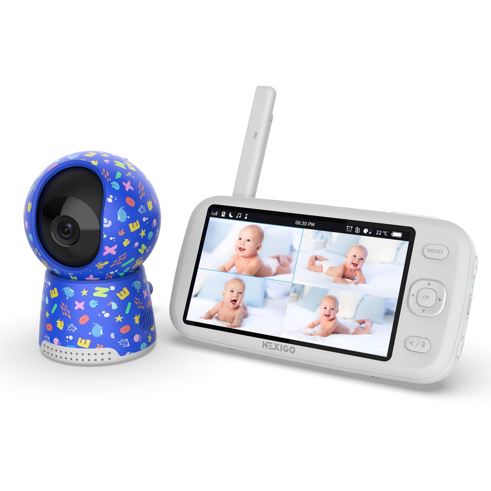 Video Baby Monitor with Camera and Audio (Blue)
