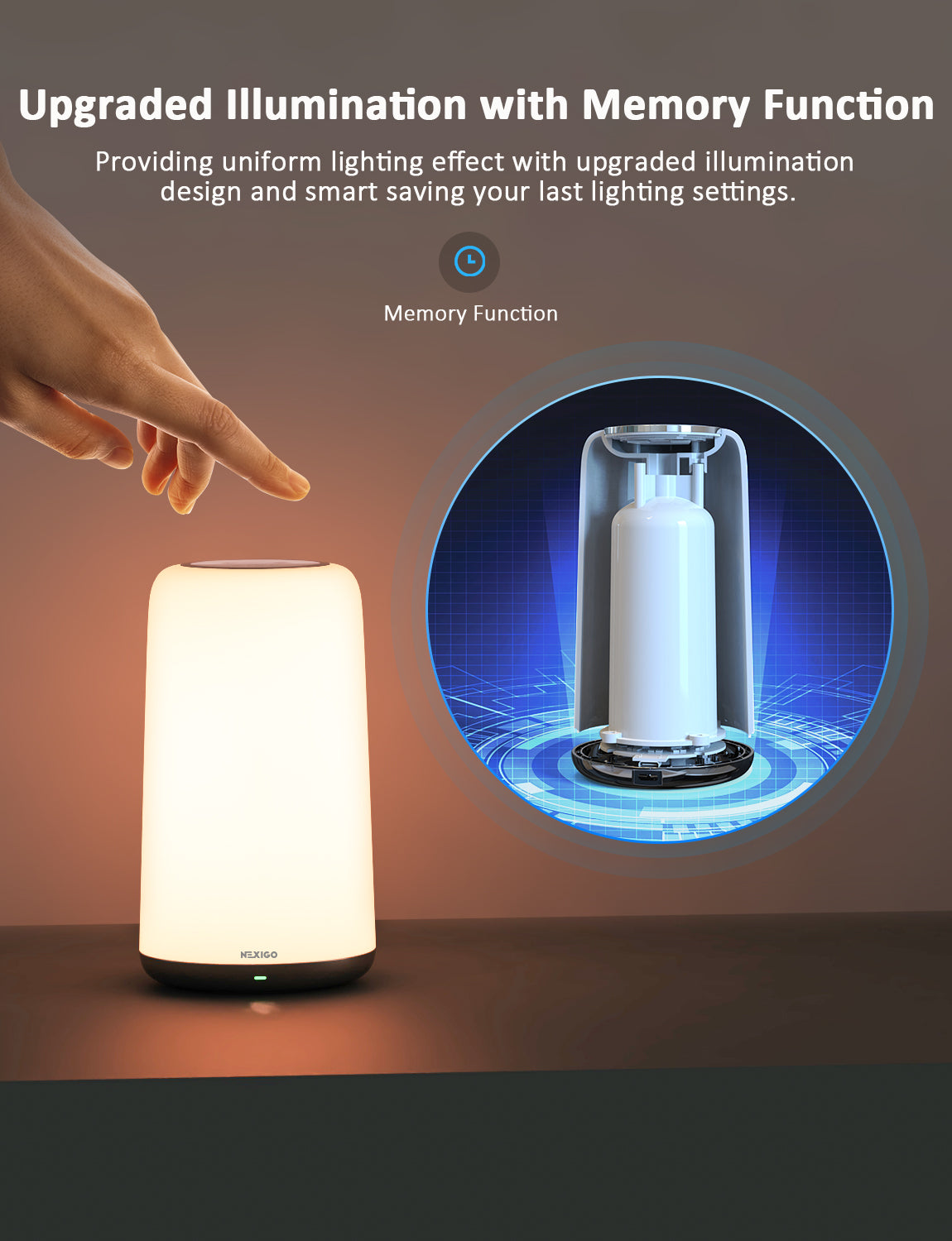 Uniform lighting effect, upgraded design, smart lighting settings.