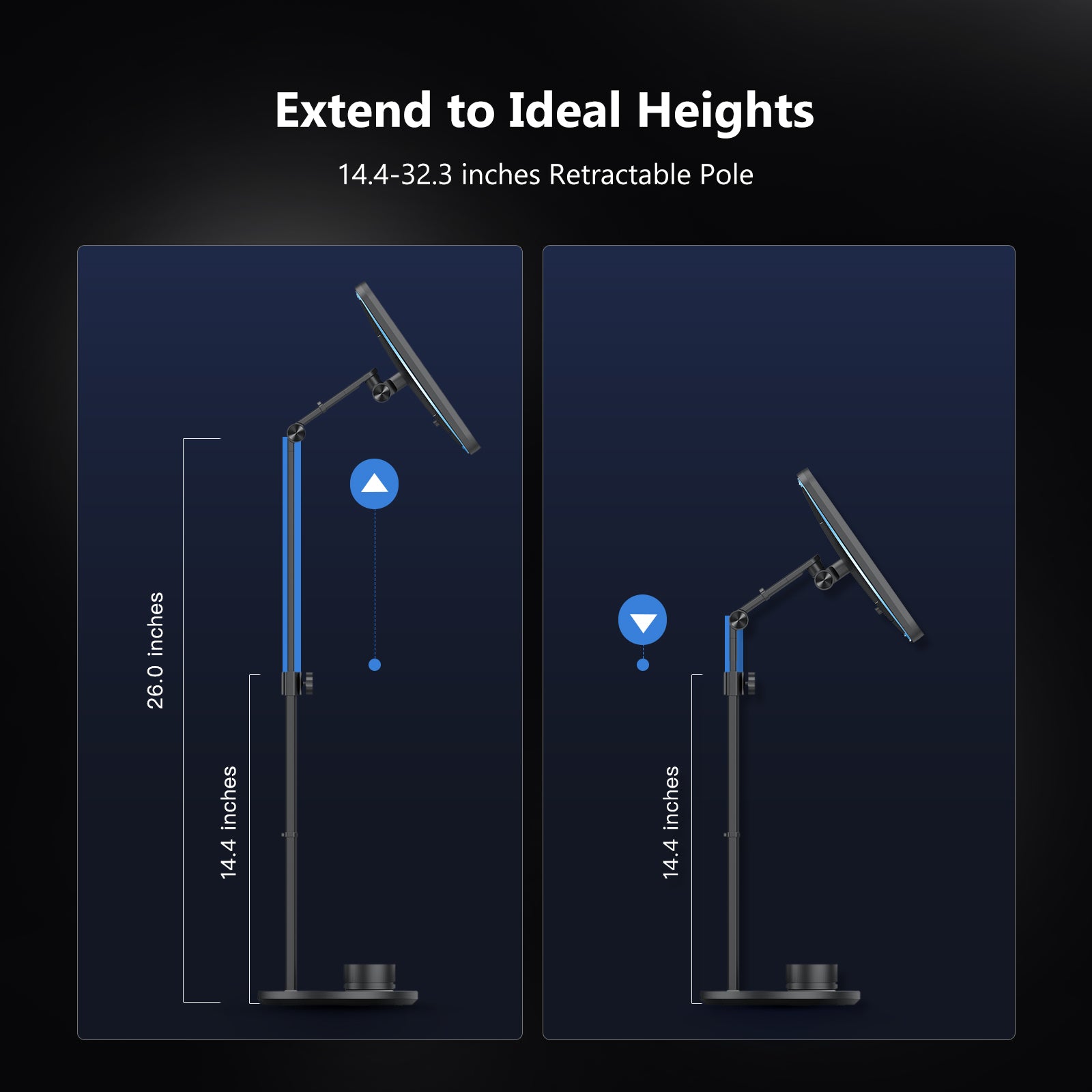 LT30 key light with retractable pole