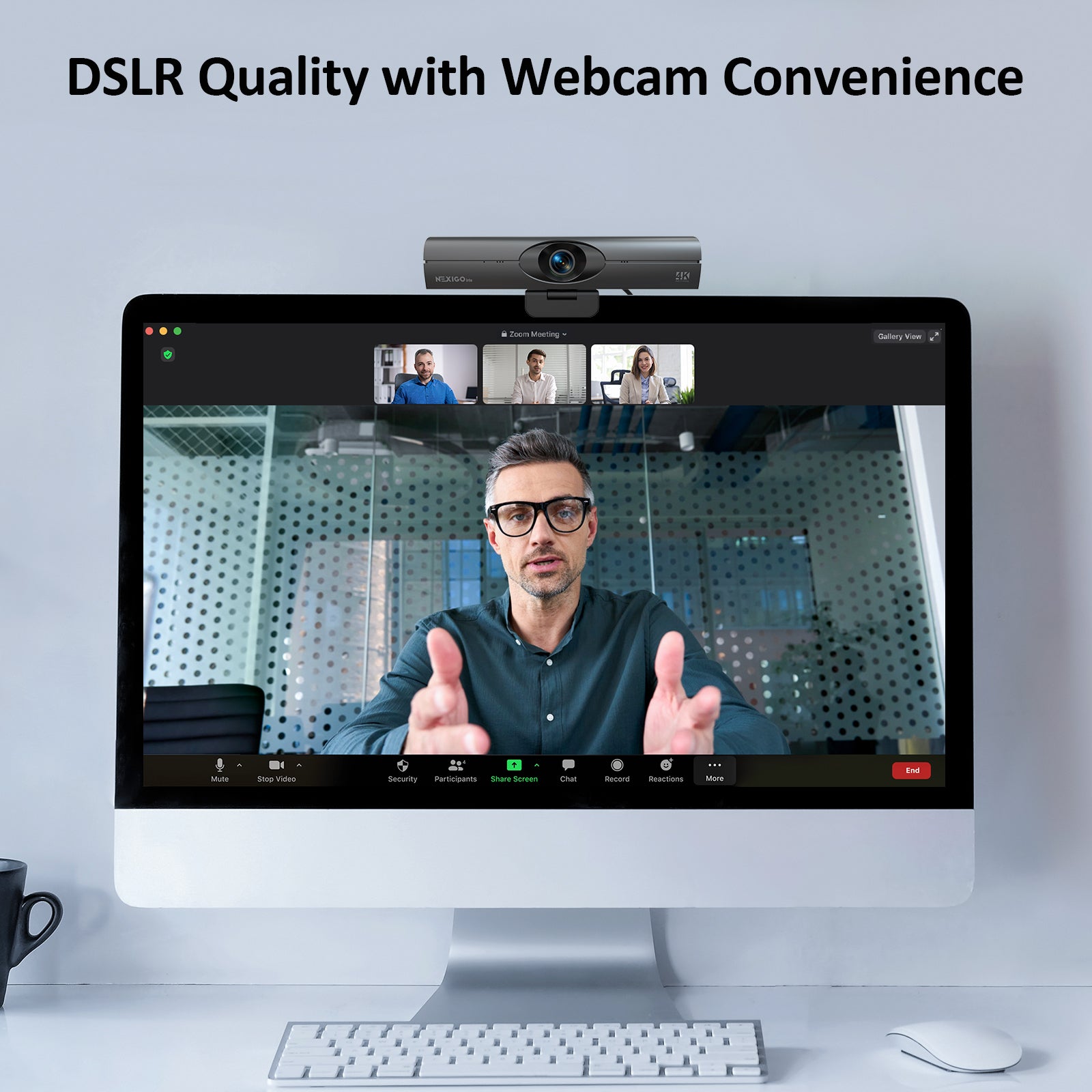 Webcam delivers DSLR-quality in conference videos.