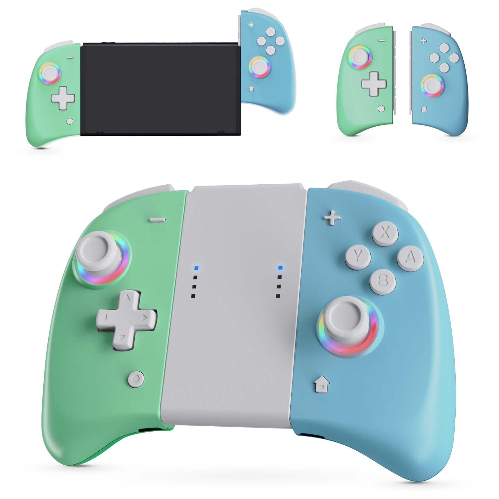 Joypad Controllers with Vibration, Turbo, Mapping and LED Light (Green & Blue)