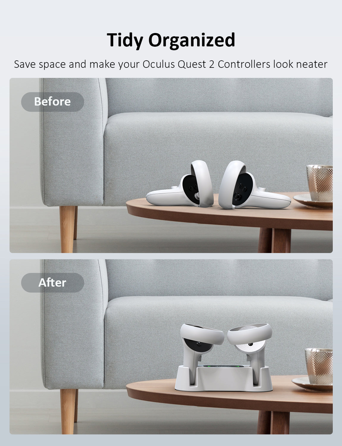Charging Dock vs. Messy Setup: Charging dock offers a more neat and organized appearance.
